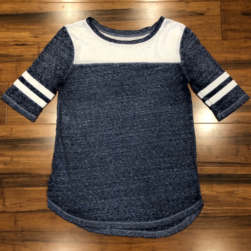 Blue and White Side Striped T-shirt